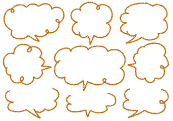 クレヨン素材　手描きのふきだしセット