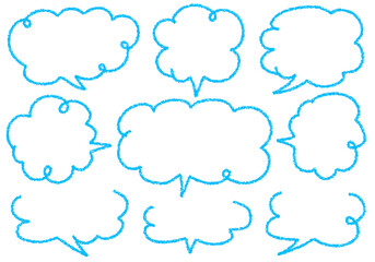 クレヨン素材　手描きのふきだしセット