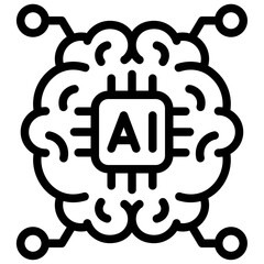 AI brain chip line style