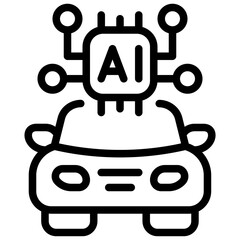 AI car technology line style