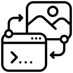 AI art generator line style icon