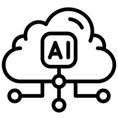 AI cloud line style