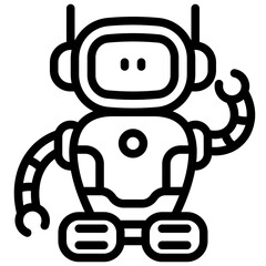 robot assistant line style icon