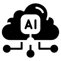 AI cloud solid style icon