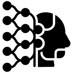 machine learning solid style icon