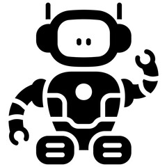 robot assistant solid style icon