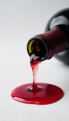 Close-up of a wine bottle's neck and cork, with a few drops of red wine dripping down Ready for a tasting session Elegant and sophisticated imagery , wine tasting, bottle, cork