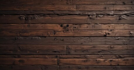 Fototapeta premium Dark brown reclaimed wood wall, uneven surface, rich grain, interior design, wooden background, wall