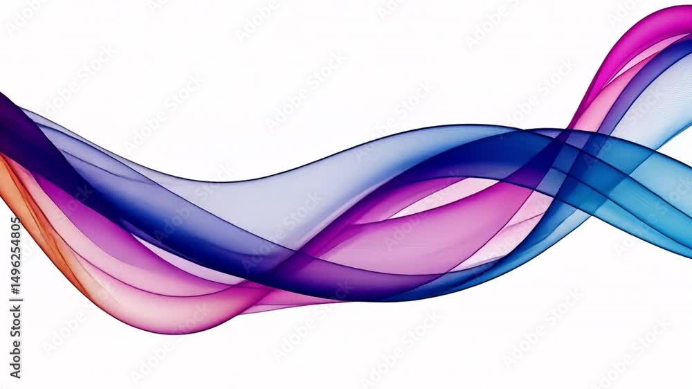 Poster colorful abstract waves smooth flowing texture in purple and blue design, creating dynamic backgroun