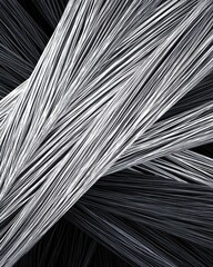 Fototapeta premium Interseção de Linhas Abstratas em Tons de Cinza