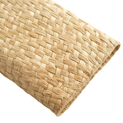 Modern Eco Straw Mat Featuring a Natural Woven Text Isolated on Transparent Background