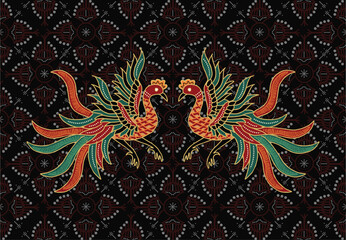 Indonesian Batik Pattern with a Very Unique Bird Motif