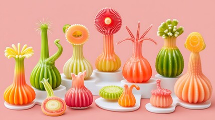 Colorful 3D Rendered Floral Art.