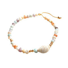 Elegant Anklet with a Linear Sequence of Soft Isolated on Transparent Background