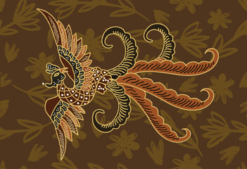 Indonesian Batik Pattern with a Very Unique Bird Motif
