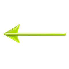 Modern Arrow with Refined Details in Bold Neon Green Isolated on Transparent Background