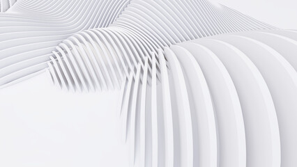 Obraz premium Abstract Curved Shapes. White Circular Background.