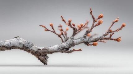 Spring Branch with Buds, Close-Up Macro Photography