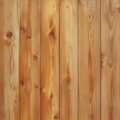 Fototapeta premium Warm-toned vertical wooden planks creating rustic backdrop, showcasing intricate wood grain and naturally occurring knots in rich, textural wooden surface