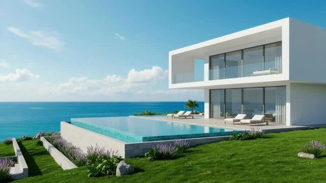 Modern coastal home with infinity pool