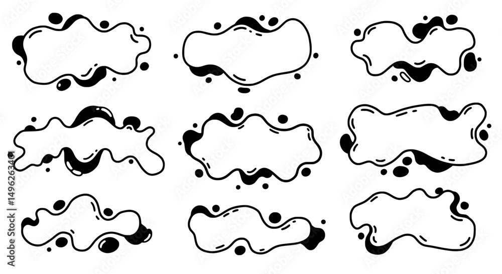 Poster doodle speech bubbles set: a set of ten hand-drawn, fluid doodle speech bubbles perfect for adding a