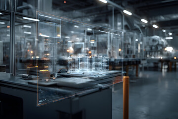 Factory digital twin interface showing 3D product