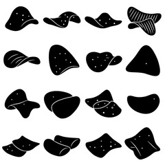 Snack Delight Silhouette: A simple yet appealing set of silhouette of different snack elements. 