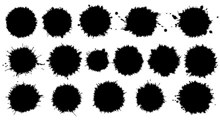 Ink Blot Splatter: A collection of ink blot splatters in various shapes, evoking abstract patterns, perfect for adding a touch of artistic flair.