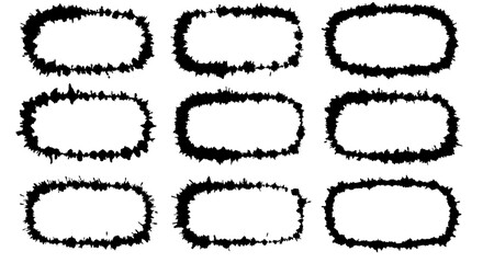 Abstract grunge border set: A collection of hand-drawn, rough-edged rectangles, perfect for adding a unique touch to any project.