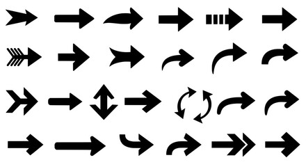Arrow collection on a flat surface: A variety of arrows, each with a unique design, displayed against a clean surface, offering a visual guide for navigation, direction, and progress.