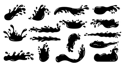 Splashes of Ink: A collection of dynamic ink splashes and drops, perfect for adding energy and visual interest to any design.