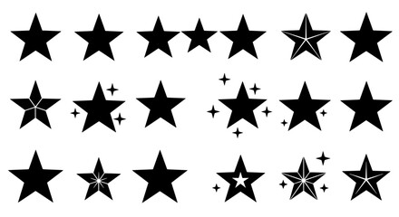 Celestial Emblems: A collection of captivating star designs in various forms. Reflecting brilliance and sophistication.