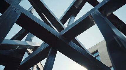 Metal Beams and Architectural Structure Against Sky