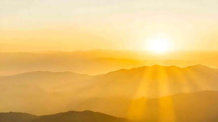 Golden Sunrise Mountain Landscape.