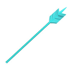 Modern Arrow with Seamless Transitions in Aquamarine Isolated on Transparent Background
