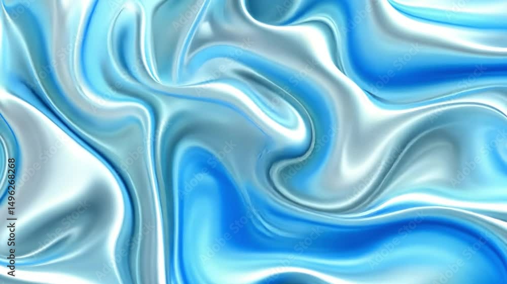 Poster mesmerizing abstract background smooth waves of blue and silver create fluid texture and elegant pat