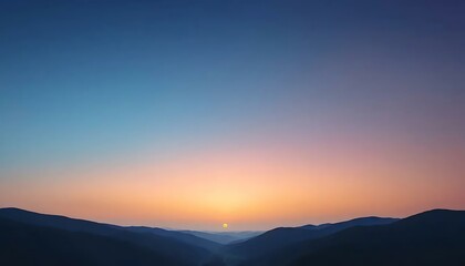 Obraz premium A serene and inspiring sunset paints the mountain range with vibrant, calming, beautiful colors.