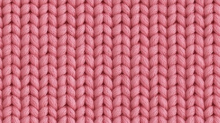 Seamless close-up texture of pink knitted yarn fabric pattern, soft wool material background for textile concepts