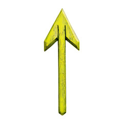 Bold Arrow with Expressive Design in Bright Chartre Isolated on Transparent Background