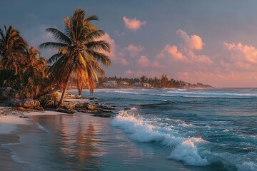 Fototapeta premium Tropical Beach Sunrise.