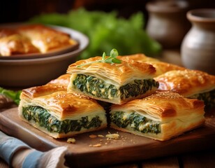 Kosovareschka Vorspeise mit Pite (gefüllter Teigfladen)