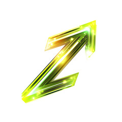 Abstract Arrow with Innovative Structure in Neon Isolated on Transparent Background