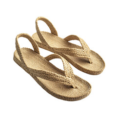 Contemporary Espadrille Inspired Sandals with Hand Isolated on Transparent Background
