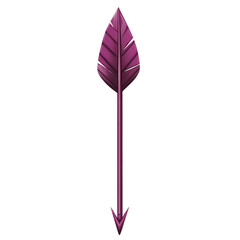 Contemporary Arrow with Clear Vectors in Rich Plum Isolated on Transparent Background