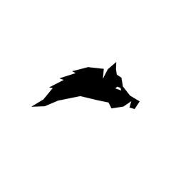 black silhouette of a wolf