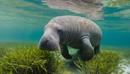 Manatee Swimming Lazily