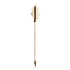 Sleek Arrow with Minimalist Finish in Pure Ivory Isolated on Transparent Background