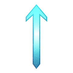 Sleek Arrow with Smooth Gradient Transitions in Icy Isolated on Transparent Background