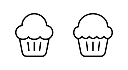 Cup cake icon vector. Cup cake sign and symbol