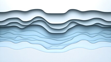 Fototapeta premium Abstract Blue Wave Paper Cut.